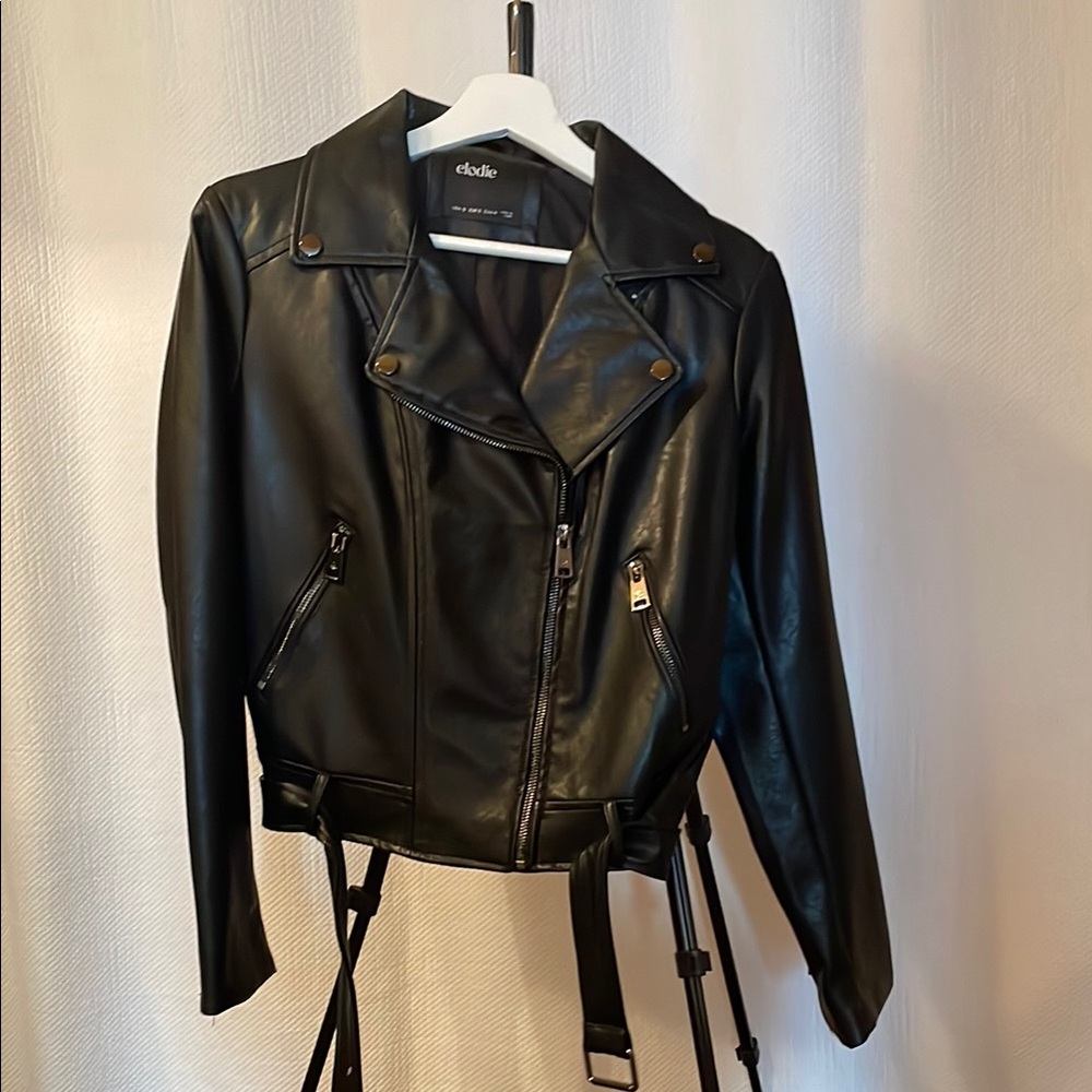 Elodie Black Faux Leather Jacket